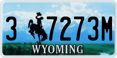 WY license plate 37273M