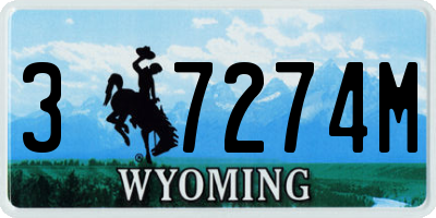 WY license plate 37274M