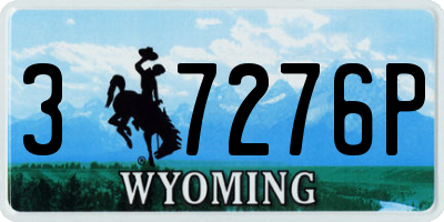 WY license plate 37276P