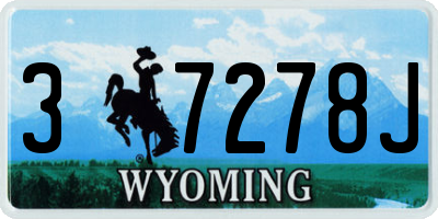 WY license plate 37278J
