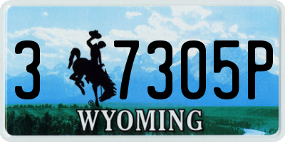 WY license plate 37305P