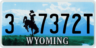WY license plate 37372T