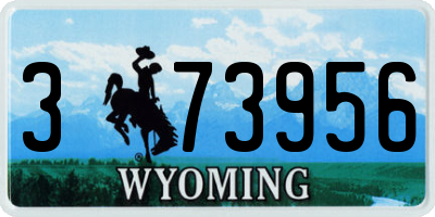 WY license plate 373956