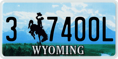 WY license plate 37400L