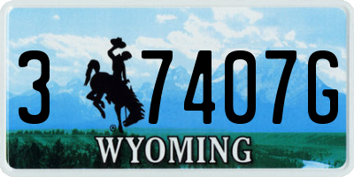 WY license plate 37407G