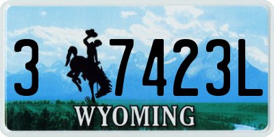 WY license plate 37423L