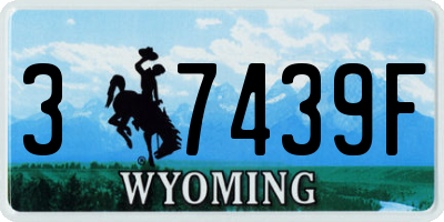 WY license plate 37439F