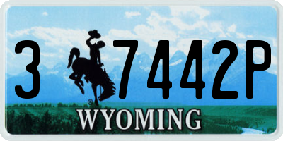 WY license plate 37442P