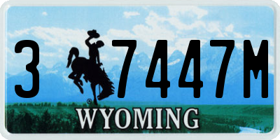 WY license plate 37447M