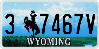 WY license plate 37467V