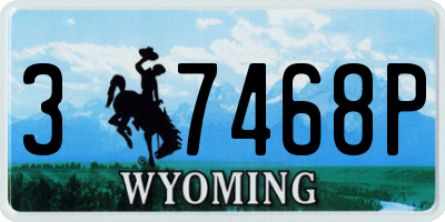 WY license plate 37468P
