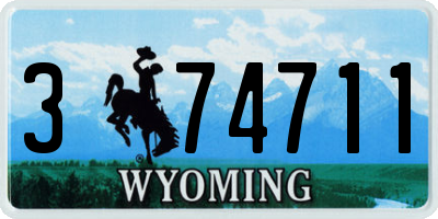 WY license plate 374711