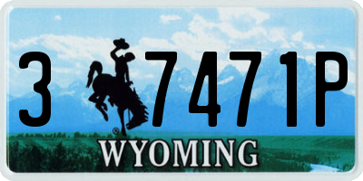 WY license plate 37471P