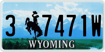 WY license plate 37471W