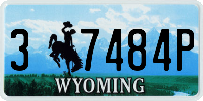 WY license plate 37484P