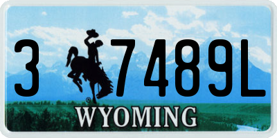 WY license plate 37489L