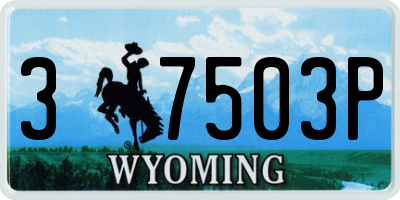 WY license plate 37503P