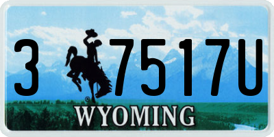 WY license plate 37517U