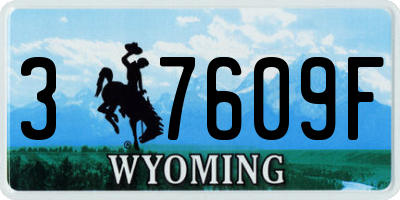 WY license plate 37609F
