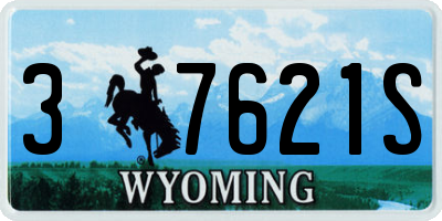 WY license plate 37621S