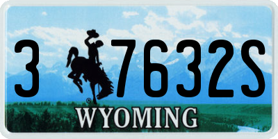 WY license plate 37632S