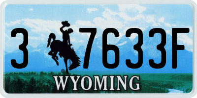WY license plate 37633F