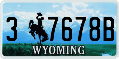 WY license plate 37678B