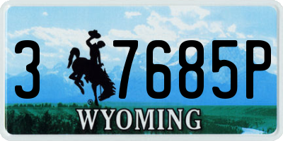 WY license plate 37685P