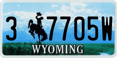 WY license plate 37705W