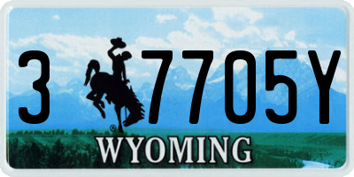 WY license plate 37705Y