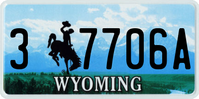 WY license plate 37706A