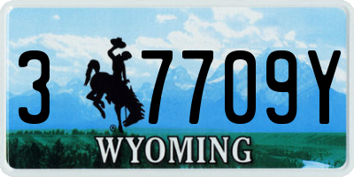 WY license plate 37709Y