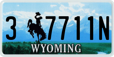 WY license plate 37711N