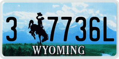 WY license plate 37736L