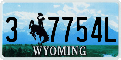 WY license plate 37754L