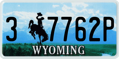 WY license plate 37762P