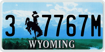 WY license plate 37767M