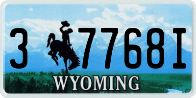 WY license plate 37768I