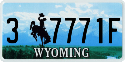 WY license plate 37771F