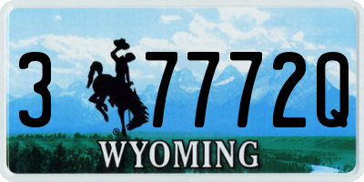 WY license plate 37772Q