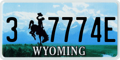 WY license plate 37774E