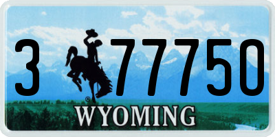 WY license plate 37775O