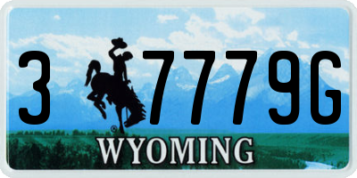 WY license plate 37779G