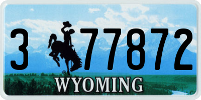 WY license plate 377872