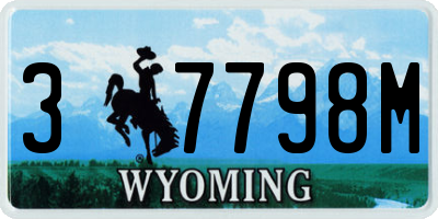 WY license plate 37798M
