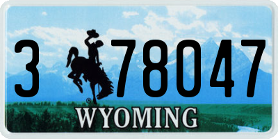 WY license plate 378047