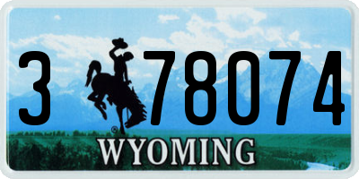 WY license plate 378074