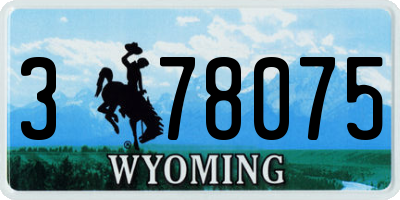 WY license plate 378075
