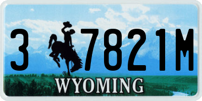 WY license plate 37821M