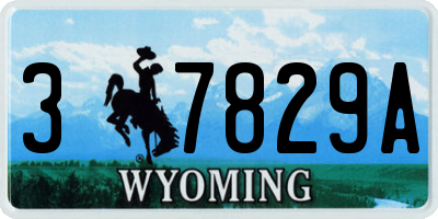 WY license plate 37829A
